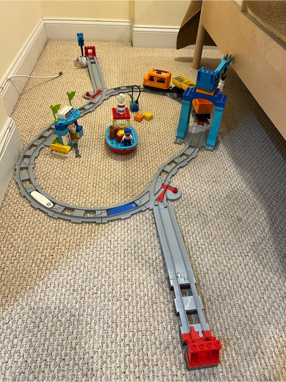 LEGO DUPLO Large Cargo Train set 10875 - motorized train with tracks, figures